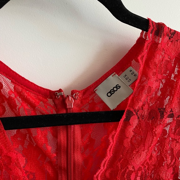 ASOS red lace dress - US size 10 - Picture 3 of 4